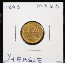 1893 $2.5 Gold Liberty MS63