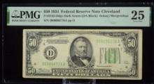 1934 $50 FRN Cleveland D09096778A PMG25VF