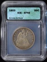 1853 Seated Half Dollar ICG XF-40