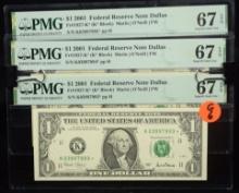 2001 FRN 3 Notes Dallas PMG67EPQ Consecutive G6