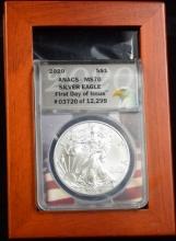 2020 American Silver Eagle ANACS MS-70 FDI w/box