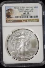 2013-S American Silver Eagle NGC MS-70