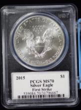 2015 American Silver Eagle PCGS MS-70 Signed Mercanti