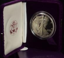 1986 Proof Silver American Eagle COA box