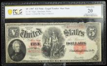 1907 $5 Wood Chopper Legal Tender STAR PCGS20VF