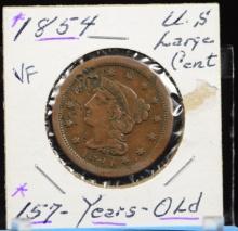 1854 Large Cent VF