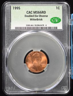1995 DD Lincoln Cent CAC MS-66 Red