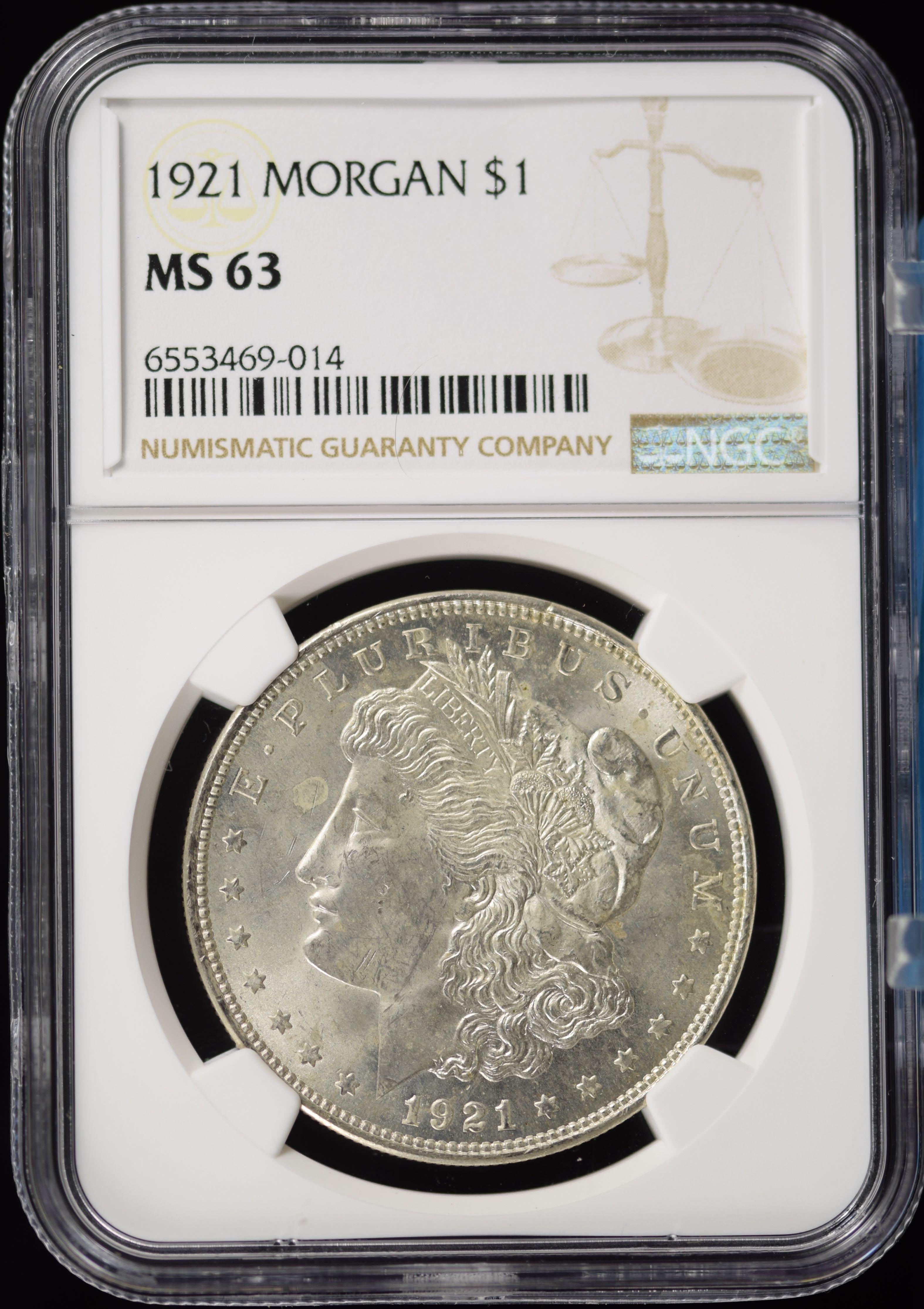 1921 Morgan Dollar NGC MS-63