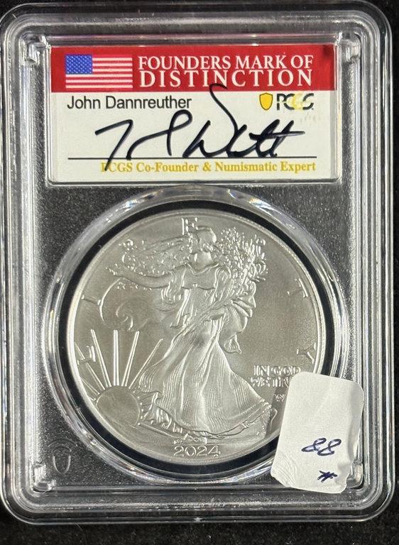 2024-W American Silver Eagle PCGS MS-70 Signed