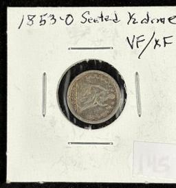 1853-O Seated Half Dime VF/XF
