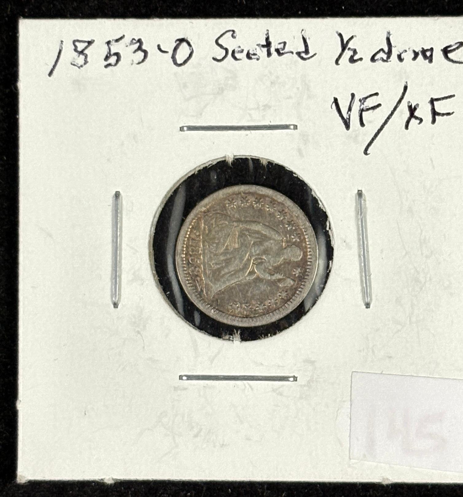 1853-O Seated Half Dime VF/XF