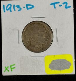 1913-D Type 2 Buffalo Nickel XF
