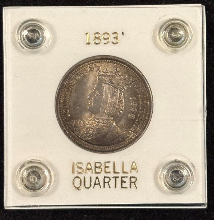 1893 Isabella Quarter GEM BU with Great Tone