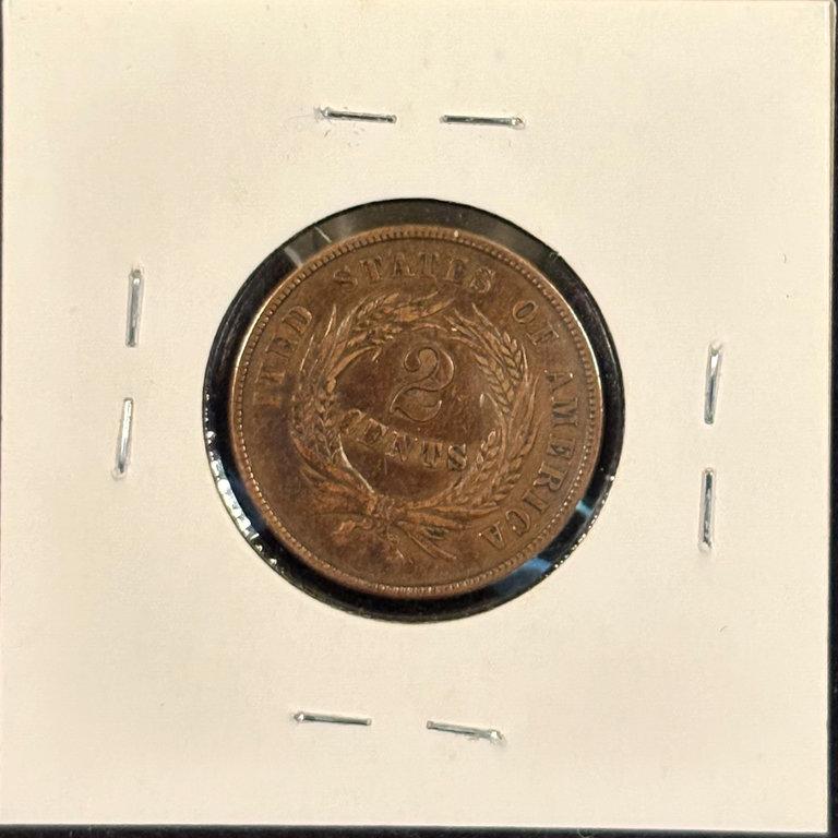 1864 Two Cent XF