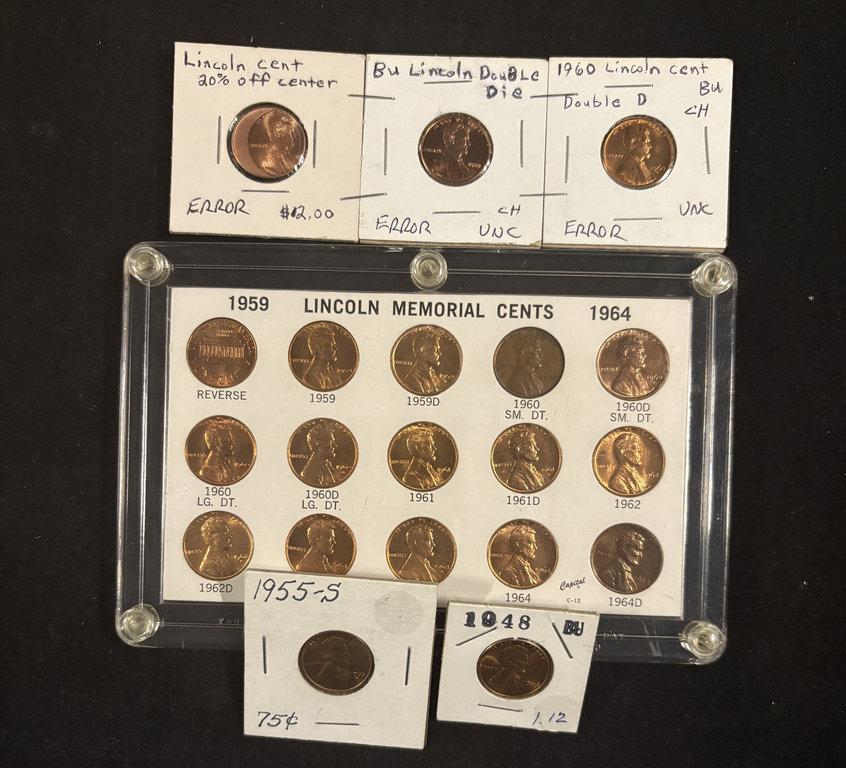 Bag of Nice Lincoln Cents Errors & Memorials