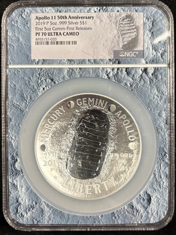2019 Apollo 11 5oz Silver NGC PF-70 Ultra Cameo