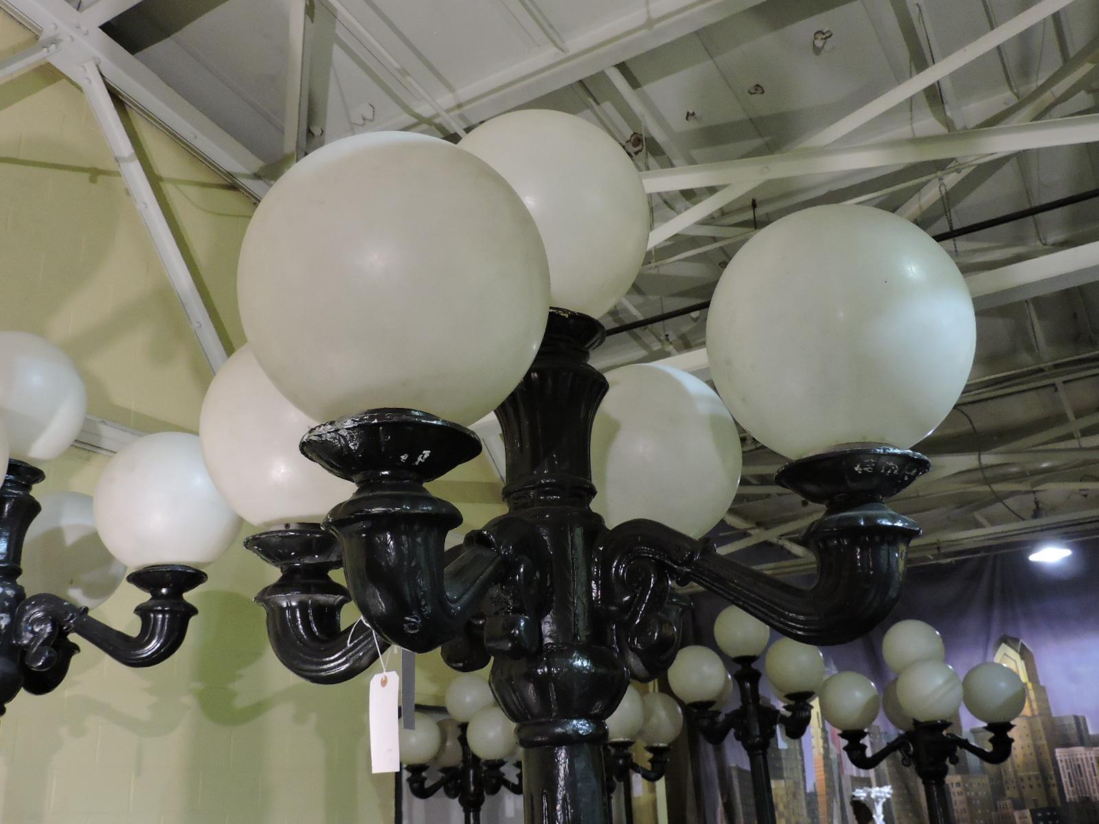 5-Light Lamp Post - Metal Construction - Functions -- Approx. 90" Tall