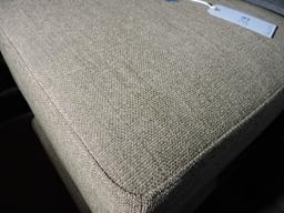 Pair of Cloth Ottomans - Approx. 22" Square X 15" Tall -- BROWN