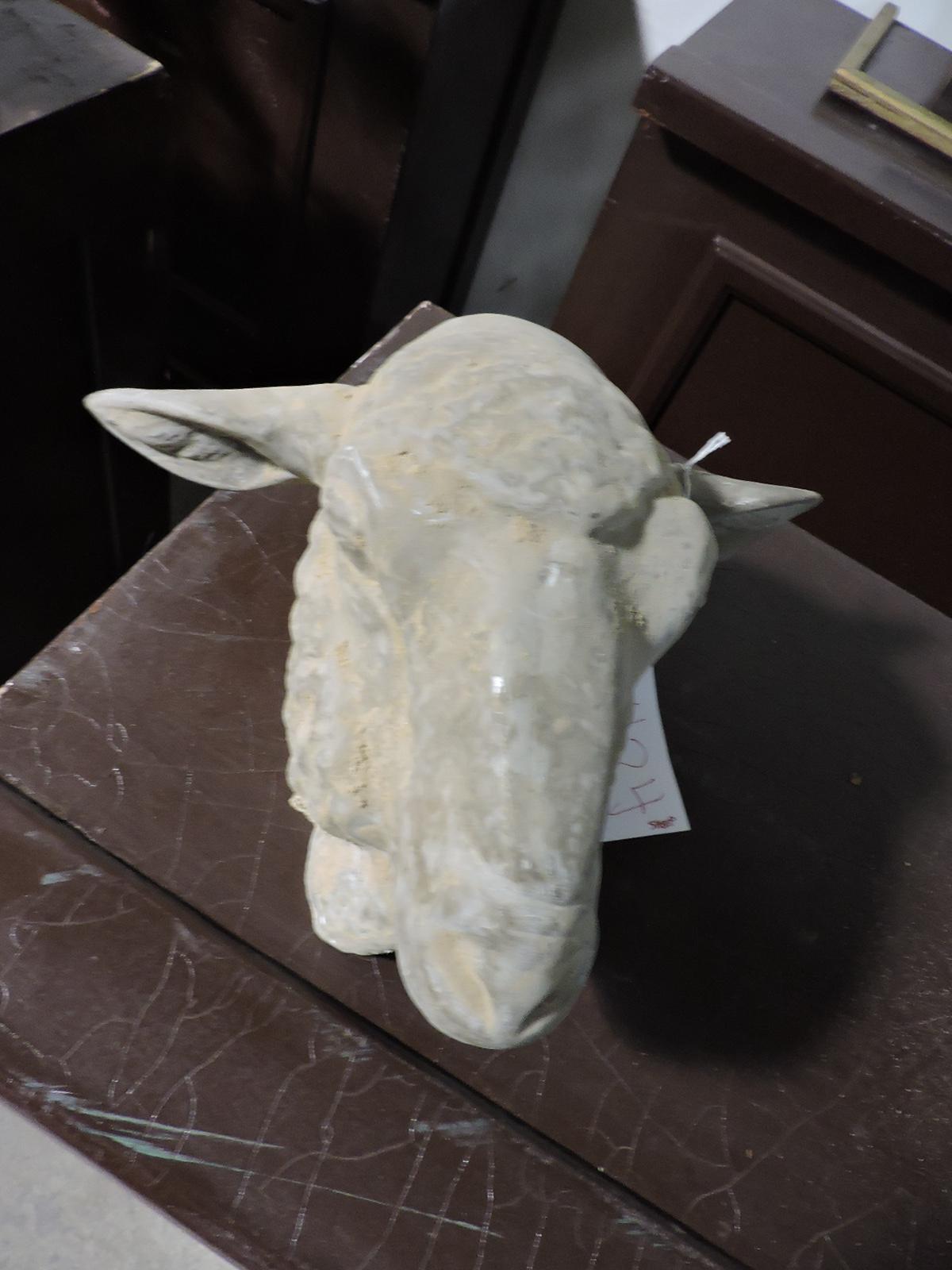 Lamb Head Statue - Approx 14" X 14" - See Photo