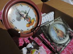 Lot of Clocks - Mother Mary, Snoopy, Mickey Mouse -- Approx. 18