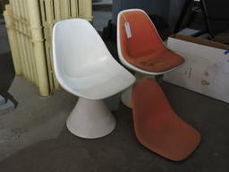 Pair of RETRO 1970's CHAIRS with Molded Cushions
