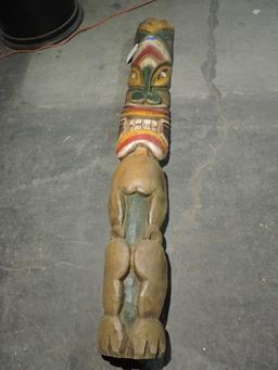 PACIFIC ISLAND TIKI  Wall Hanging - Prop / Approx. 71" X 10"