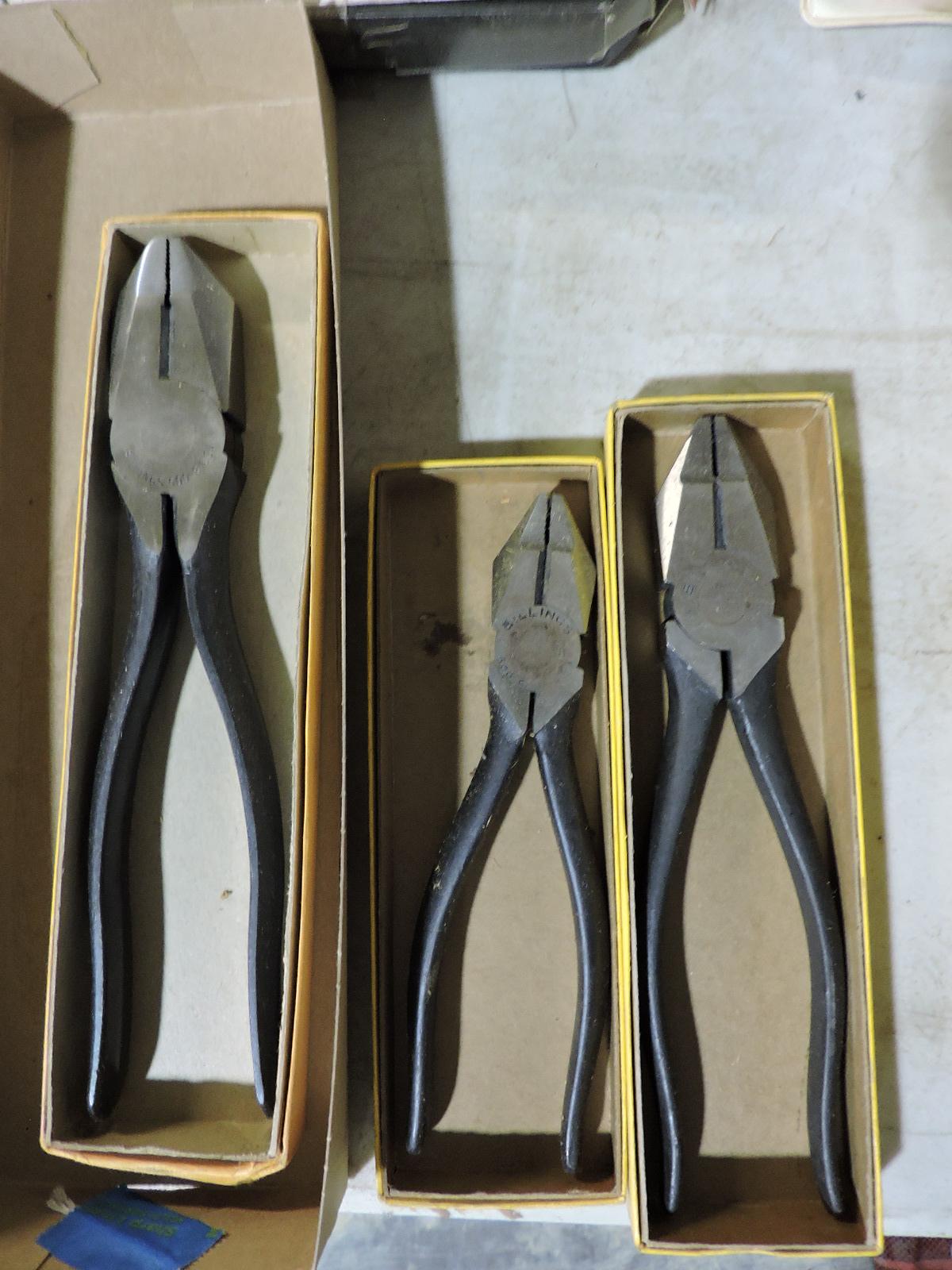 BILLINGS Brand Pliers (3 total) # 500-6 500-7 & 500-8  / NEW