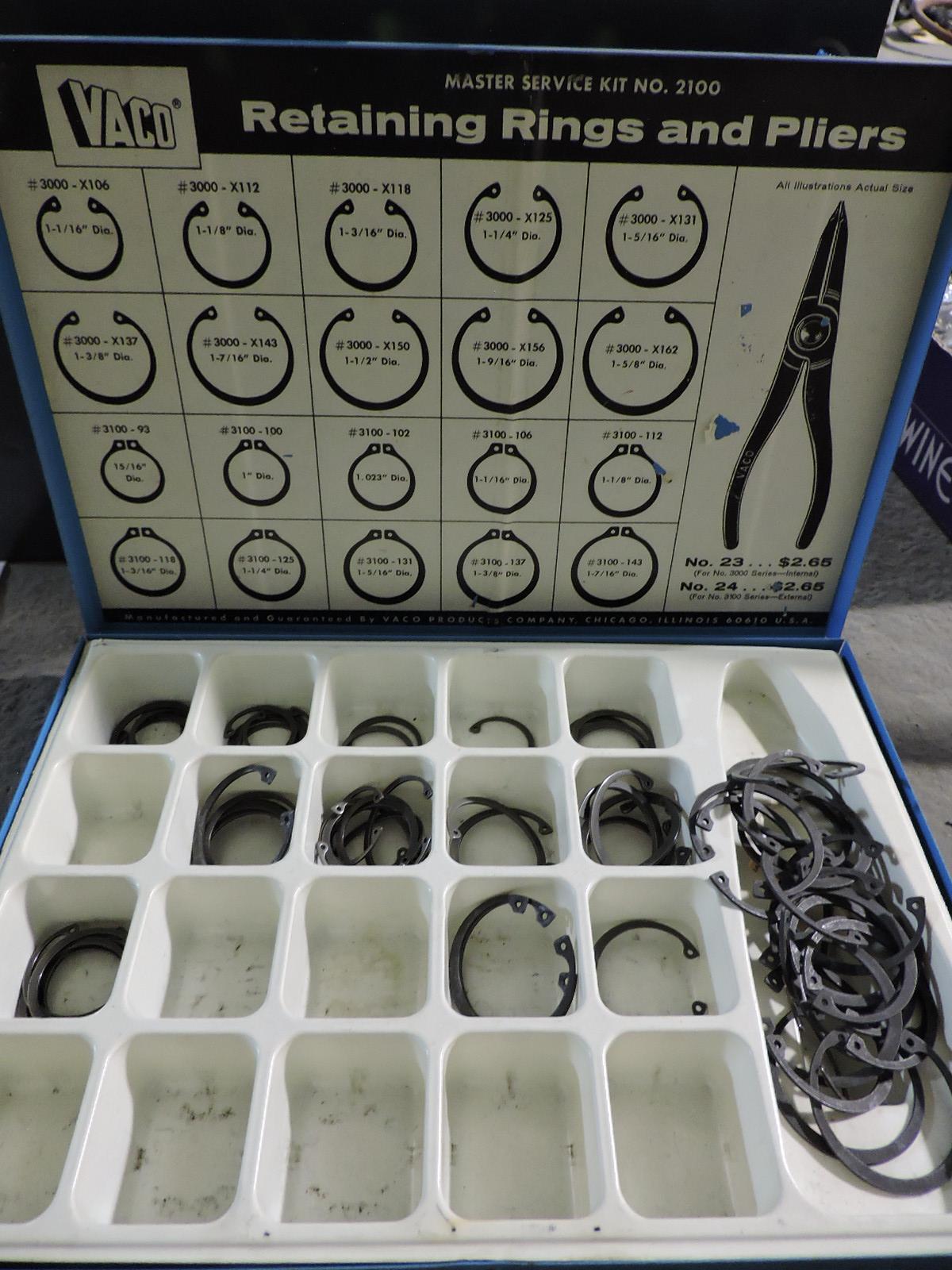 VACO Retaining Ring Kit (Missing Pliers) -- NEW Old Stock