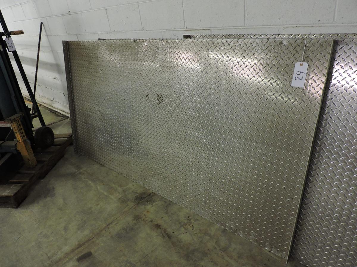 Sheet of Diamond Plate Aluminum Flooring / Raised Sides - 92" Across