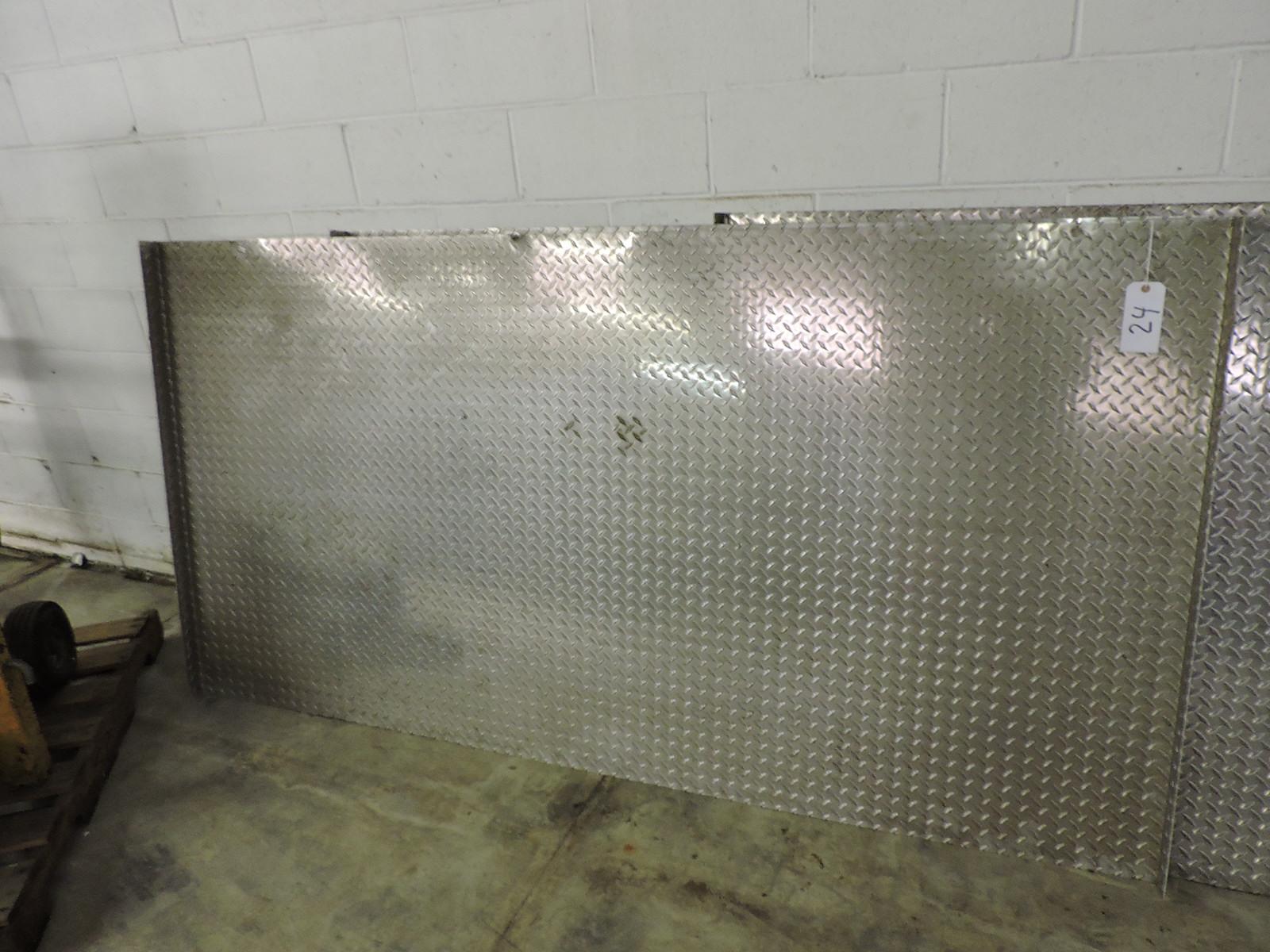 Sheet of Diamond Plate Aluminum Flooring / Raised Sides - 92" Across