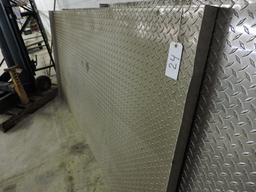 Sheet of Diamond Plate Aluminum Flooring / Raised Sides - 92" Across