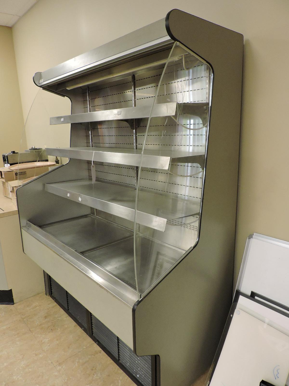 4-Level Refrigerated Retail Display Case - Stainless Steel Shelves