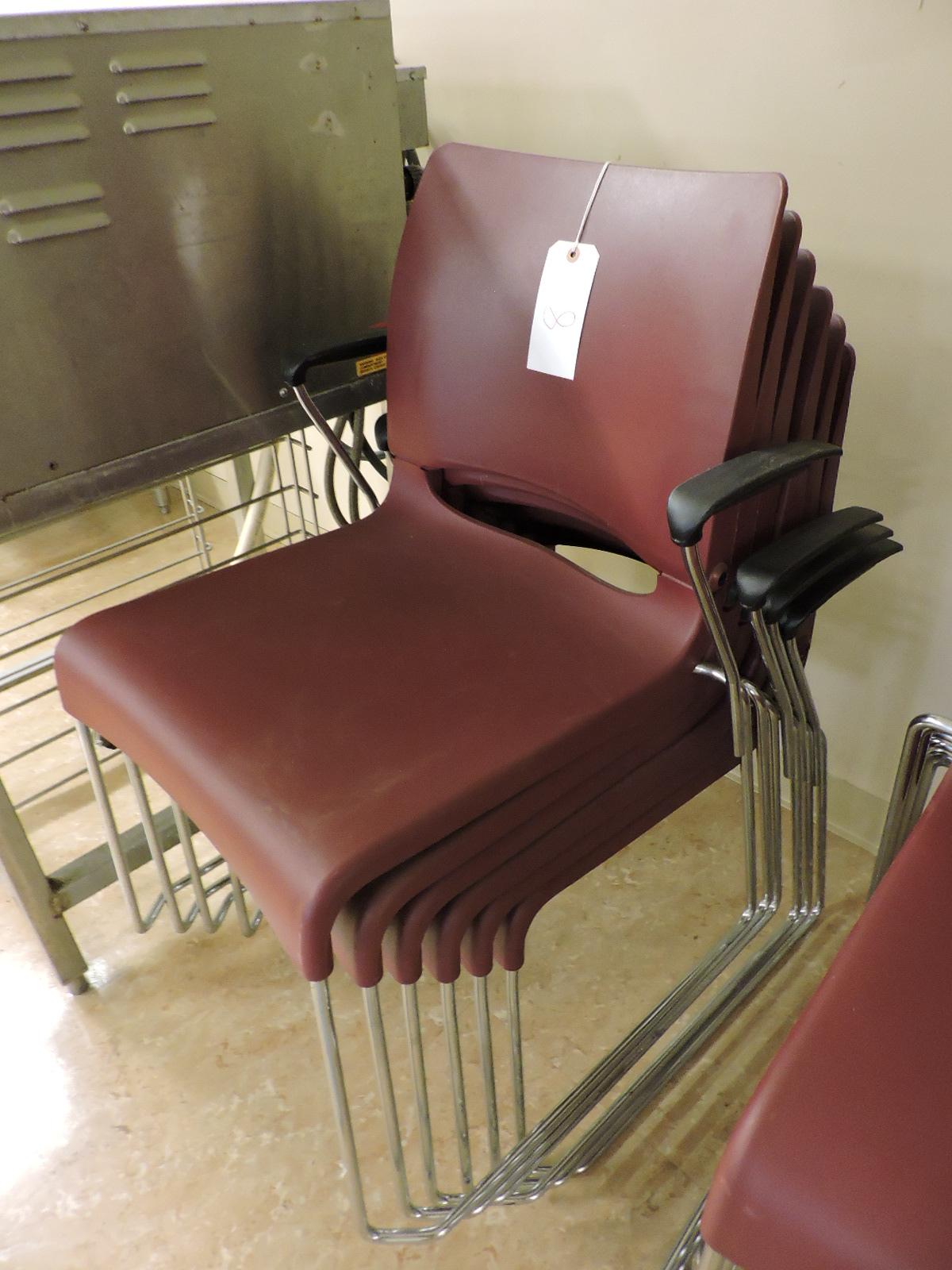 4 Plastic Waiting Room / Cafeteria Chairs - 33" Seat Back with an 18" Seat Height