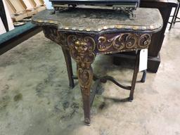 Ornate Antique Side Table -- 24" Tall X 22" Wide X 14.5" Deep