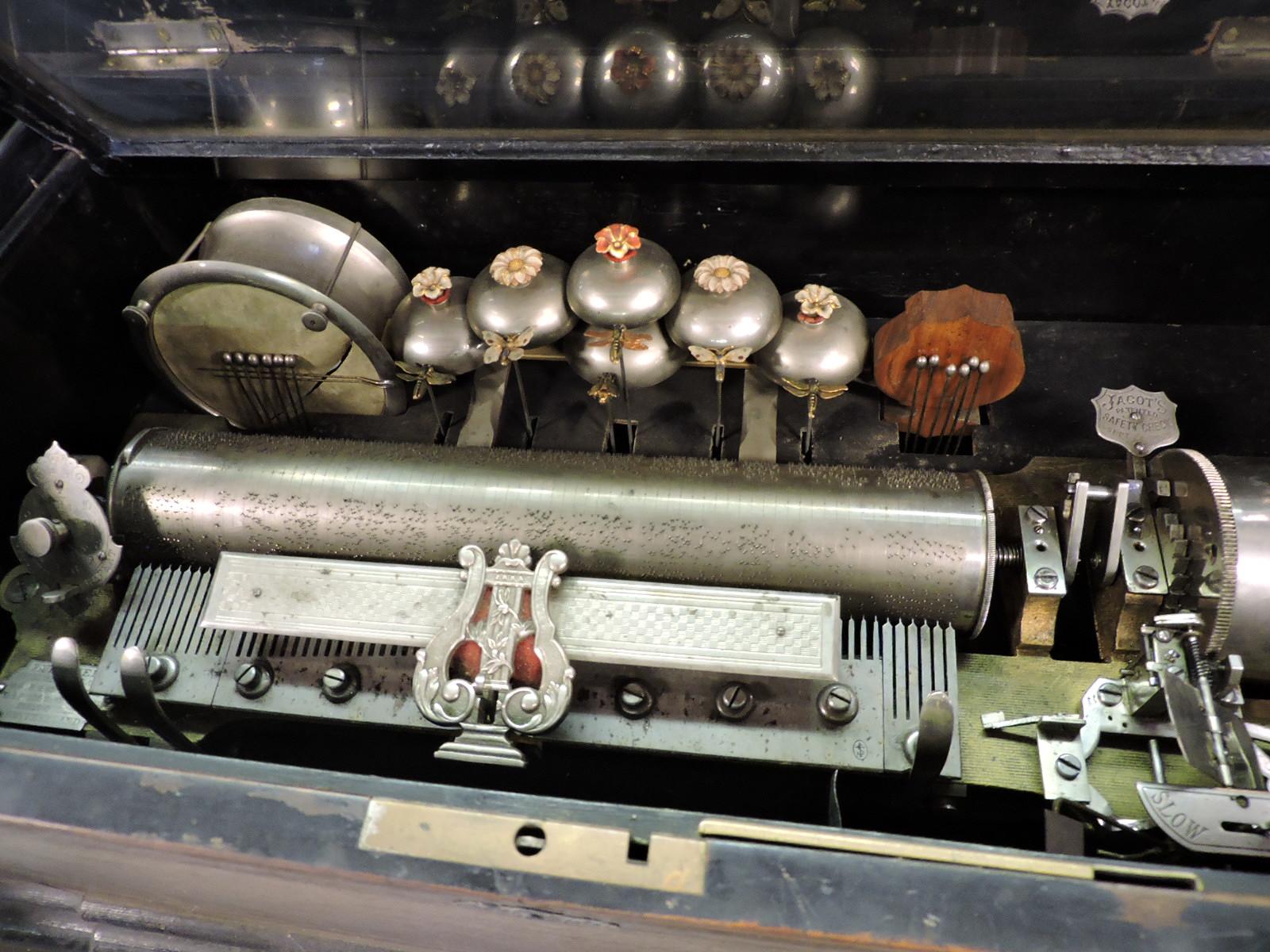 1886 JACOT'S 10-Song Cylinder Music Box - Appears Complete