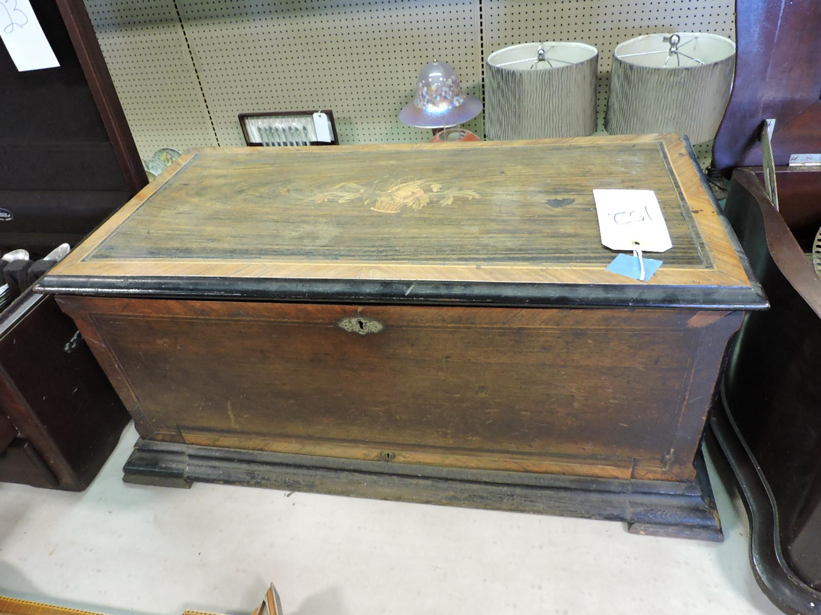 1886 JACOT'S 10-Song Cylinder Music Box - Appears Complete