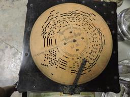 Antique Disc Music Box with One Paper Disc