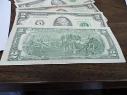 6 Two-Dollar Bills