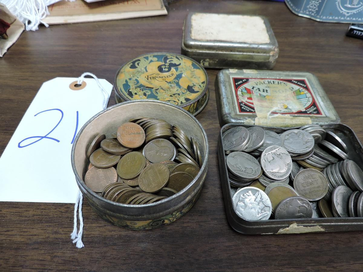 A Large Variety of WHEATSHEAF PENNIES & BUFFALO NICKELS