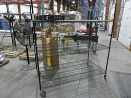 3 Shelf Rolling Wire Rack / Black / 36" Deep X 72" Wide X 78" Tall