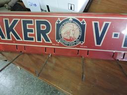 Vintage QUAKER V-BELTS Painted Metal Display / 35" Wide X 6" Tall