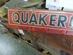 Vintage QUAKER V-BELTS Painted Metal Display / 35" Wide X 6" Tall