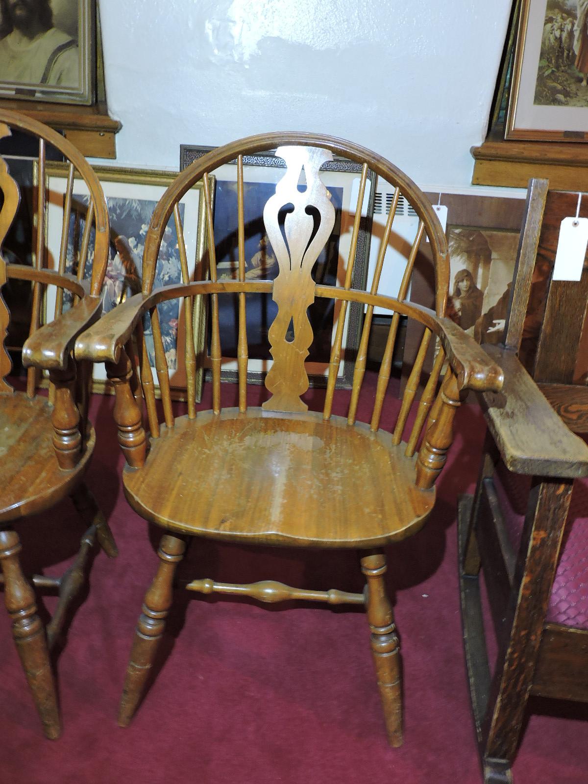 Set of 3 Matching Windsor-Style Hoopback Chairs -- 23" Wide X 22" Deep X 37" Tall