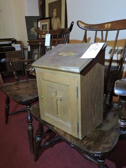 Wooden Offering Box - Antique - 12" Tall X 8" Deep X 15.5" Tall