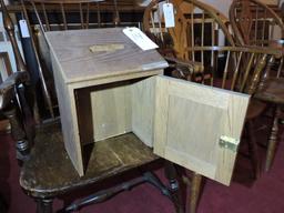 Wooden Offering Box - Antique - 12" Tall X 8" Deep X 15.5" Tall