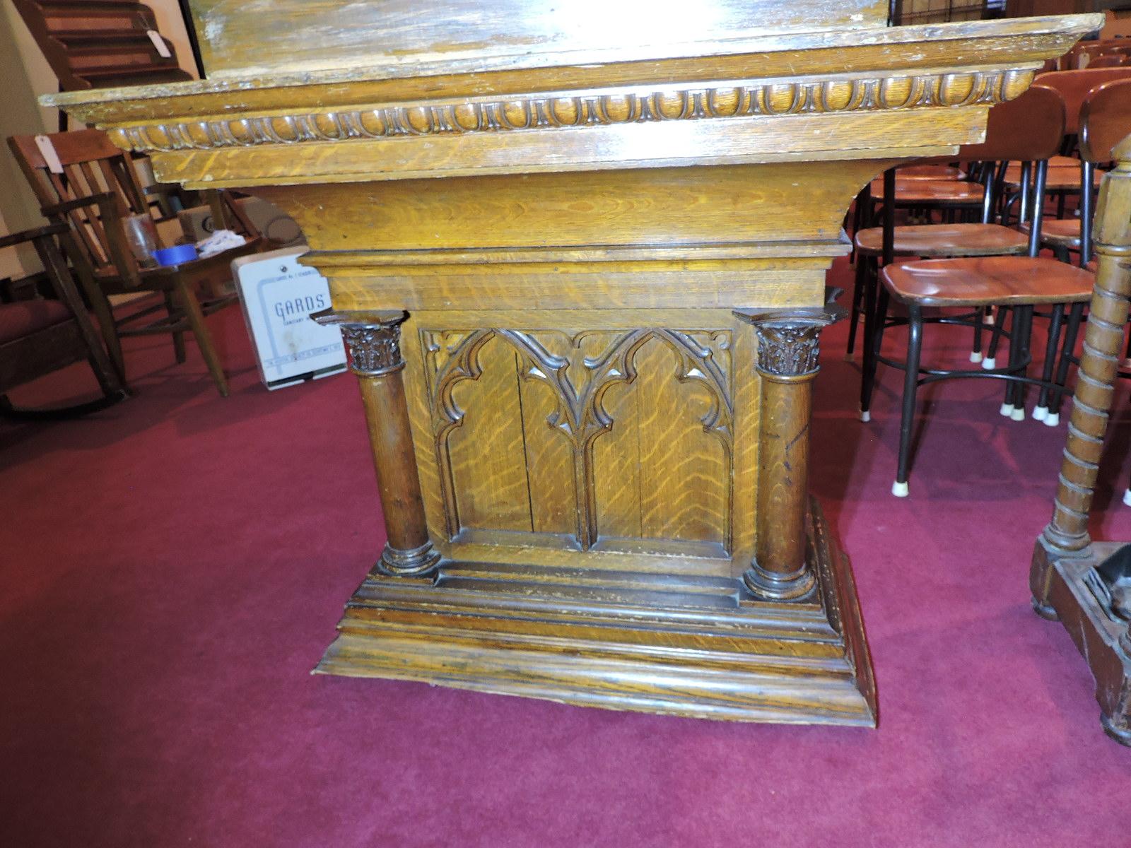 100+ Year Old Formal Lectern - Solid Wood Construction