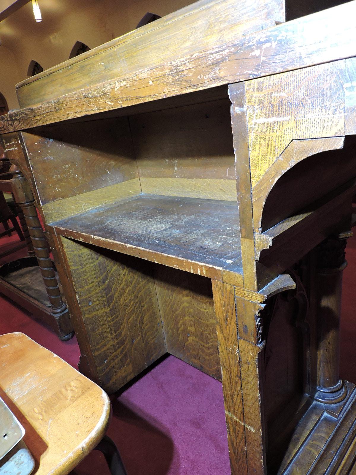 100+ Year Old Formal Lectern - Solid Wood Construction