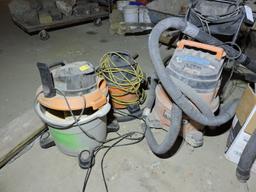 Lot of 3 Various Shop Vac and Attachents / Ridgid, etc….
