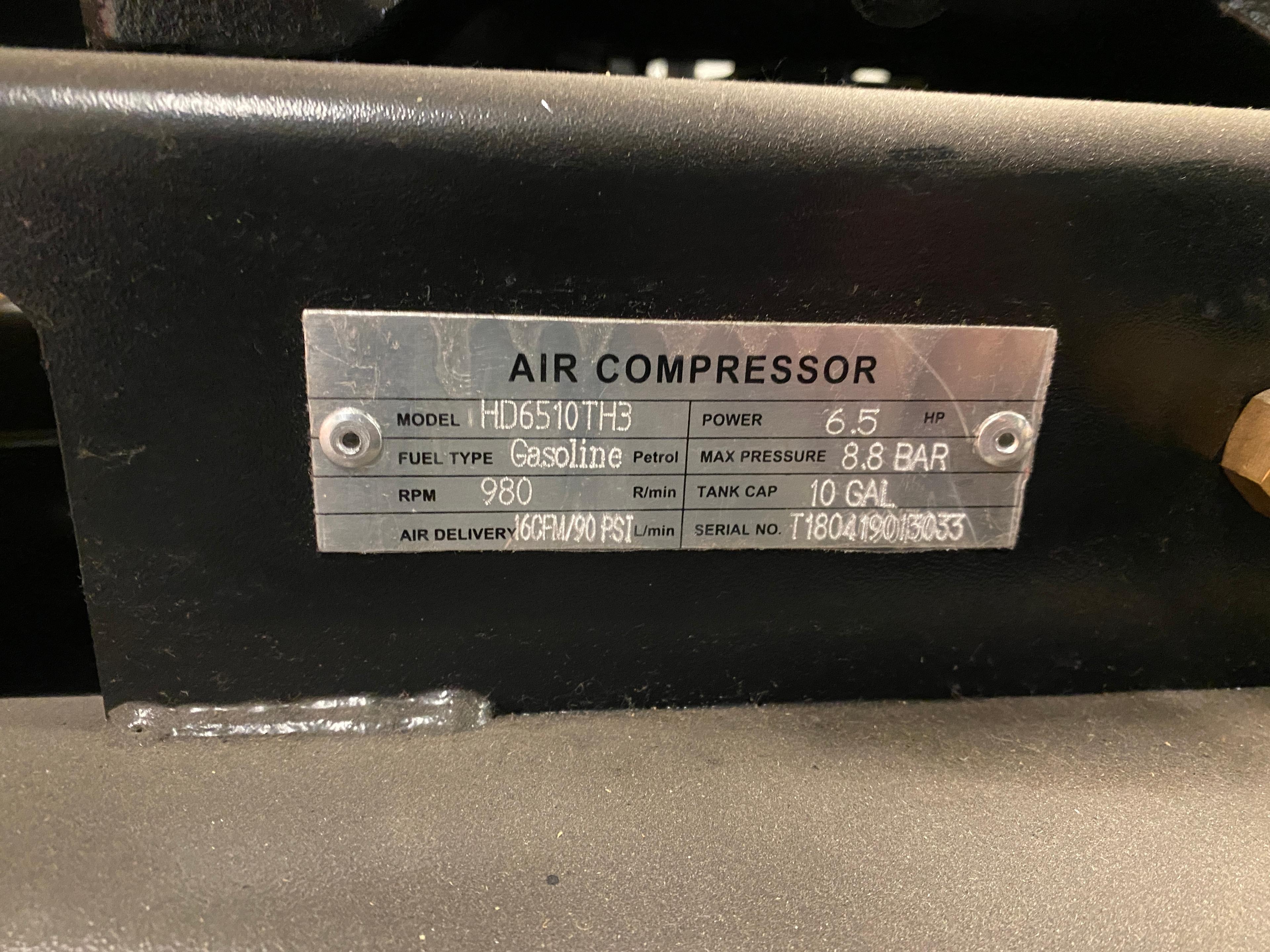 Heavy Duty Power Systems Air Compressor Model HD6510TH3; S/N T180419013033