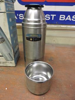 1965 THERMOS Brand / Stainless Steel / 1 Pt. Vacuum Bottle - NEW